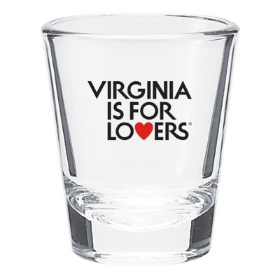 Shot Glass, Clear with Red Heart, 1 3/4 oz Thumbnail